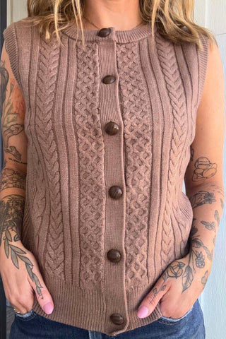 Pax Hazelnut Sweater Vest - Just Dani Boutique + Color Studio