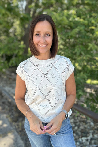 Percy Cream Sweater Vest - Just Dani Boutique + Color Studio