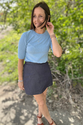 Quinn Classic Ribbed Short Sleeve Crew - Just Dani Boutique + Color Studio