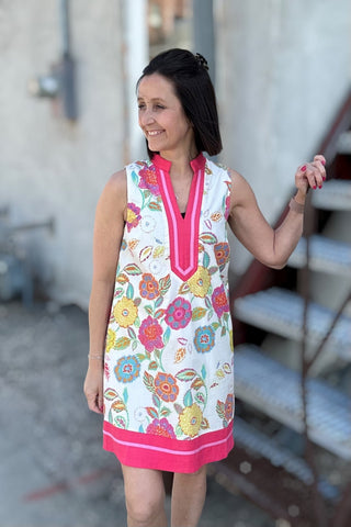 Rhea Sleeveless V Neck Floral Dress - Just Dani Boutique + Color Studio