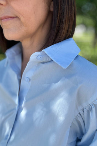 Rony Puff Sleeve Button Down Top - Just Dani Boutique + Color Studio