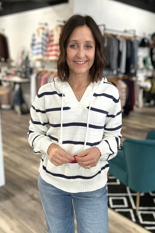 Rylee Striped Hoodie Sweater - 2 COLORS - The Funky Zebras Clear Lake