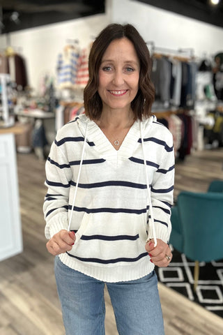 Rylee Striped Hoodie Sweater - 2 COLORS - The Funky Zebras Clear Lake