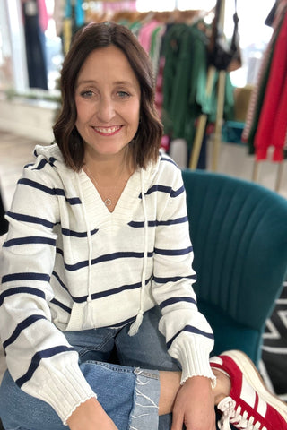Rylee Striped Hoodie Sweater - 2 COLORS - The Funky Zebras Clear Lake