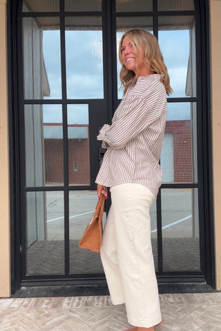 Sadie Striped Button Down - Just Dani Boutique + Color Studio