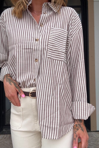 Sadie Striped Button Down - Just Dani Boutique + Color Studio