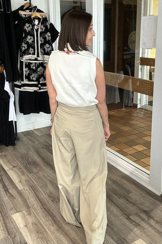 Samantha Taupe Wide Leg Palazzo Pants - Just Dani Boutique + Color Studio