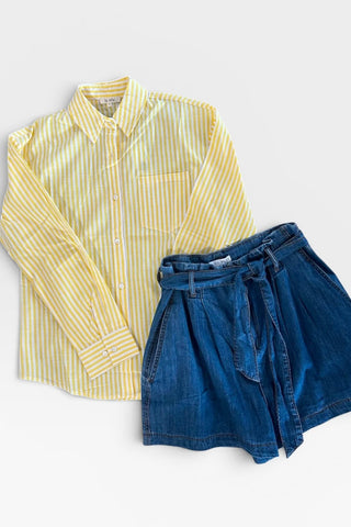 Seneca Yellow Striped Button Down Top - Just Dani Boutique + Color Studio
