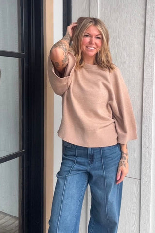 Shayla Wide Sleeve Crew Sweater - Just Dani Boutique + Color Studio