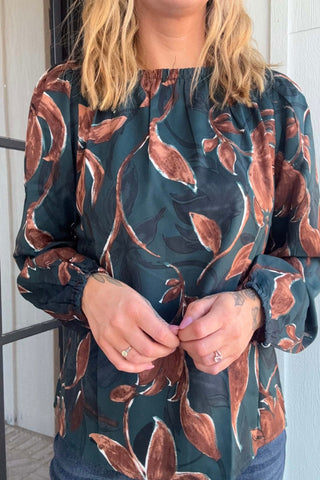 Simone Green Floral Printed Top - Just Dani Boutique + Color Studio