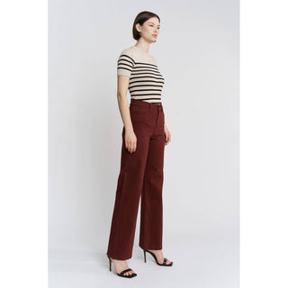 Sophia High Rise Wide Leg Pants - The Funky Zebras Clear Lake