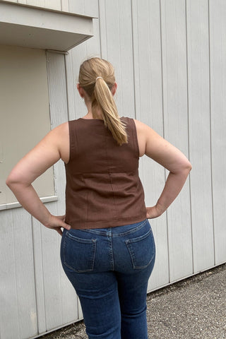Sophia Linen Sleeveless Top - Just Dani Boutique + Color Studio