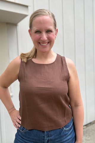 Sophia Linen Sleeveless Top - Just Dani Boutique + Color Studio