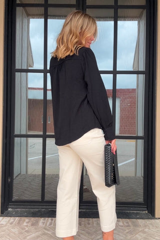 Sophia Long Sleeve Split Neck Top - Just Dani Boutique + Color Studio