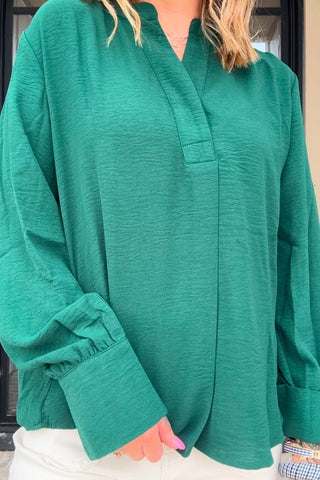 Sophia Long Sleeve Split Neck Top - Just Dani Boutique + Color Studio