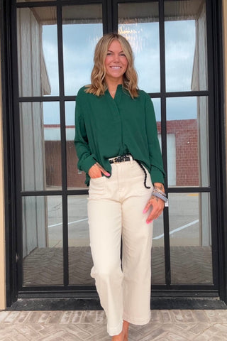 Sophia Long Sleeve Split Neck Top - Just Dani Boutique + Color Studio