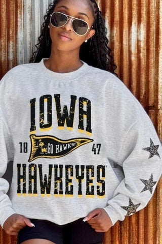 Star Sleeve ISU & Iowa Graphic Sweatshirt - Just Dani Boutique + Color Studio