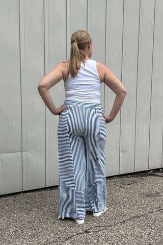 Sylvie Striped Patchwork Jogger Pants - Just Dani Boutique + Color Studio