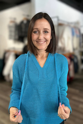 Tessa Drawstring Hoodie Sweater - 2 Colors! - The Funky Zebras Clear Lake