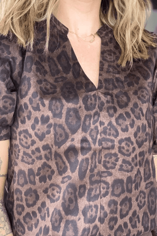 THML Animal Print Puff Sleeve Top - Just Dani Boutique + Color Studio