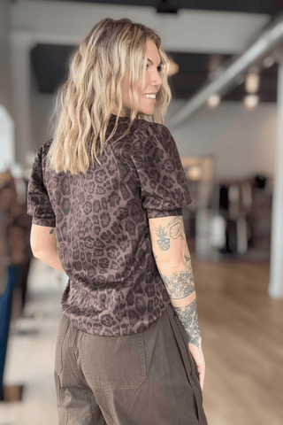 THML Animal Print Puff Sleeve Top - Just Dani Boutique + Color Studio