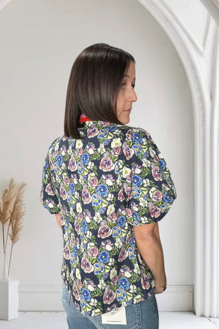 Trista Puff Sleeve Floral Top - The Funky Zebras Clear Lake