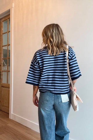 Veda Navy & Blue Striped Cardigan - Just Dani Boutique + Color Studio