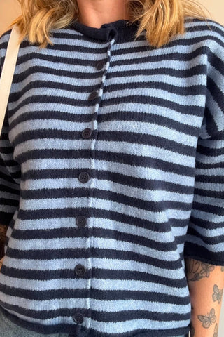Veda Navy & Blue Striped Cardigan - Just Dani Boutique + Color Studio